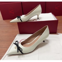 Low Price Valentino Vlogo Bepointy Slingback Pump Cream White Patent Leather And Kidskin 45MM 6060903