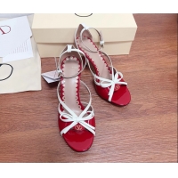 Popular Style Valentino Vlogo Bow High Heeled Sandals Red Patent Leather 85MM 6060906