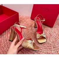 Cheap Valentino Annet High Heeled Sandals Gold Kidskin Leather 6060910