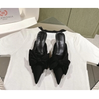 Luxurious Balenciaga Knife Knot Mules Black stretch cupro and nylon jersey 45MM 6061021