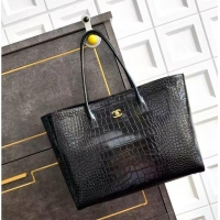 Shop Discount Chanel 26S Cerf Large Shopping Bag Crocodile Embossed Calfskin AS6244 Black/Gold 2026