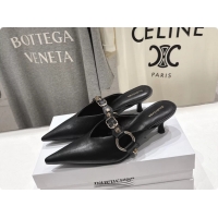 Classic Balenciaga City Heeled Mules Black Shiny Soft Calfskin Leather 50MM 6061209