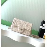 Famous Brand Chanel 26P Knit Lace Embroidery Shoulder Bag AS4561 Beige/Gold 2026