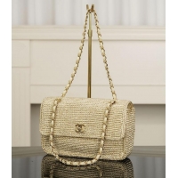 Promotional Chanel Small Coco Beach Small Flap Bag Braided Raffia AS5691 Beige/Gold 2026