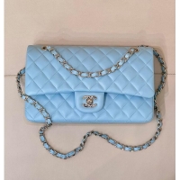 Best Price Chanel Medium Classic Double Flap Bag In Calfskin Leather AS5690 Tiffany Blue/Silver 2026