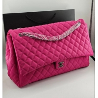 Super Quality Chanel Maxi Classic Flap Bag In Grained Calfskin AS5669 Fuchsia/Silver 2026