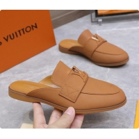 Duplicate Louis Vuitton LV Mare Open Back Loafer Dark Beige Calfskin Leather 6061401