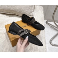 Good Looking Louis Vuitton LV Ballet Ballerina Flats Black Mesh and Monogram Canvas 6061404