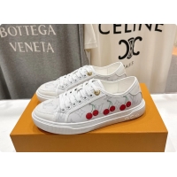 Popular Style Louis Vuitton LV Lagoon Cherry White Monogram Canvas Sneakers 6061408