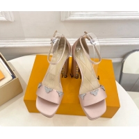 Sumptuous Louis Vuitton Swing Platform Sandals Light Pink Satin 110MM 6061413