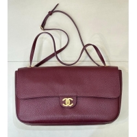 Buy Promotional Chanel Maxi Flap Bag Grained Calfskin AS6231 Burgundy/Gold 2026