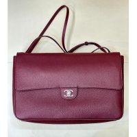 Traditional Specials Chanel Maxi Flap Bag Grained Calfskin AS6233 Burgundy/Silver 2026