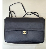 Best Grade Chanel Maxi Flap Bag Grained Calfskin AS6233 Black/Gold 2026