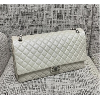 Trendy Design Chanel Maxi Classic Flap Bag in Grained Calfskin AS2561 White Silver-Tone Hardware