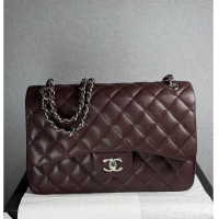 Top Quality Chanel Jumbo Caviar Classic Flap Bag AS2562 Dark Brown Silver Hardware