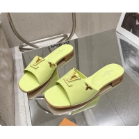 Pretty Style Louis Vuitton LV Mare Flat Mule Slides Sandals Light Green Calfskin Leather 6061501