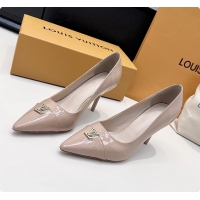 Popular Style Louis Vuitton City Pumps Shoes Pink Patent Leather 100MM 6061503