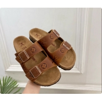 Good Product Louis Vuitton LV Venice Flat Mules Sandals Brown Monogram Calf Leather 6061604