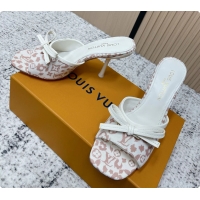 Cheap Price Louis Vuitton Bowknot 6AM High Heeled Mules Sandals Beige Monogram Canvas 95MM 6061606