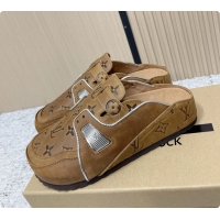 Fashion Louis Vuitton LV Cosy Flat Comfort Closed Mule Brown Monogram Leather 6061608