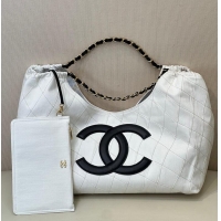 Buy Discount Chanel Coco Beach Small Shopping Bag Denim With Calfskin AS6191 White/Black/Gold 2026