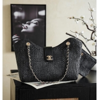 Top Grade Chanel 26S Knit Book Tote Bag AS6070 Black 2026