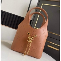 Good Taste Chanel Calfskin Leather Small Shopping Bag AS6132 Brown 2026