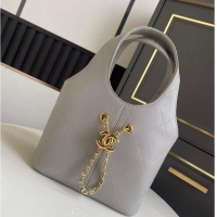 New Fashion Chanel Calfskin Leather Small Shopping Bag AS6132 Grey 2026