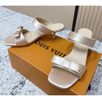 Sophisticated Louis Vuitton 6AM High Heeled Sandals Light Pink Satin 6061706