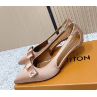 Low Price Louis Vuitton 6AM High Heeled Pumps Light Pink Satin 6061708