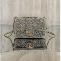 Good Looking Chanel Crystal-Embellished Classic Flap Bag AS6134 Silver/Grey 2026