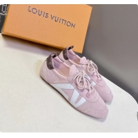 Grade Quality Louis Vuitton LV Sneakerina Ballerina Sneakers Pink Suede Leather 6061802