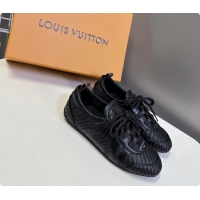 Low Price Louis Vuitton LV Sneakerina Ballerina Sneakers Black Woven Leather 6061802