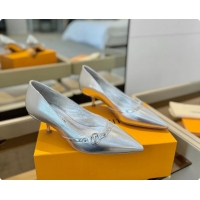 Most Popular Louis Vuitton LV 6AM Silver Lambskin Leather Pumps 55MM 6061901