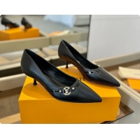 Low Price Louis Vuitton LV 6AM Black Lambskin Leather Pumps 55MM 6061902