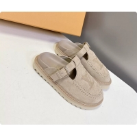 Most Popular Louis Vuitton Colorado Closed Flat Mules Sable Beige Suede Calf Leather 6062001