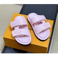Durable Louis Vuitton Pool Pillow Comfort Mule Slides Sandals Pink Monogram Leather 6062003