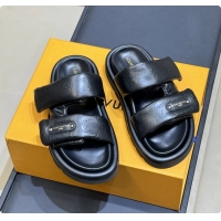 Popular Style Louis Vuitton Pool Pillow Comfort Mule Slides Sandals Black Monogram Leather 6062003