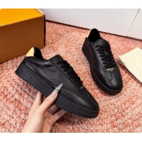 Best Price Louis Vuitton LV Flash Sneakers Black Plain Calf Leather 6062103
