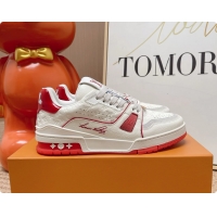 Shop Duplicate Louis Vuitton LV Trainer Sneakers White Calfskin Leather 6062104