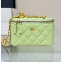 Best Price Chanel Classic Vanity Bag Lambskin Light AP6286 Green