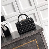 New Fashion Chanel Mini Coco Handle With Top Handle Quilted Lambskin & Gold-Tone Metal AP6279 Black
