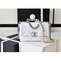 Famous Brand Chanel 19 Flap Bag Medium AS1161 White