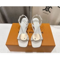 Grade Quality Louis Vuitton LV Treasure Heeled Sandals White Patent Calf Leather 35MM 6062208