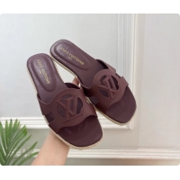 Best Product Louis Vuitton LV Isola Flat Mule Slides Sandals Burgundy Lambskin Leather 6062201