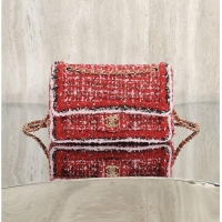 Cheapest Chanel Classic Handbag Tweed fabric/gold-plated metal AS5188 Red/Pink/Black 2026