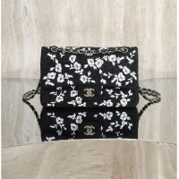 Discount Design Chanel Flap Bag With Floral Embroidery AS5168 Black/White 2026