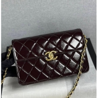Market Sells Chanel Medium flap bag Glossy Lambskin & Gold Plated Metal AS5196 Dark Brown 2026