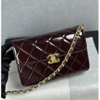 Market Sells Chanel Mini Flap Bag Glossy Lambskin & Gold Plated Metal AS5197 Dark Brown 2026