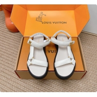 Unique Style Louis Vuitton Nevada Comfort Sandals White Calfskin Leather 6062301